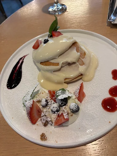 Custard and Berry Pancakes at SOHO Kitchen + Wine in Exchange District, Winnipeg